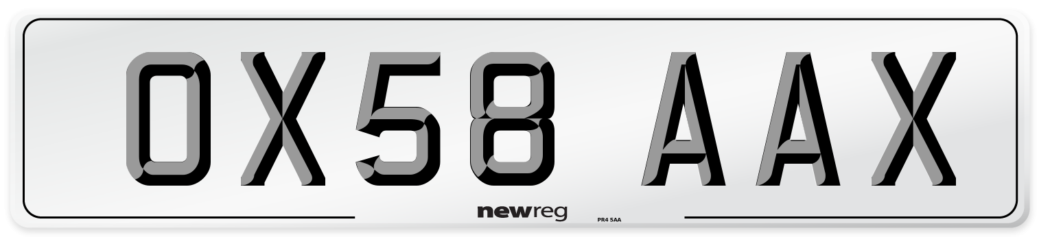 OX58 AAX Number Plate from New Reg